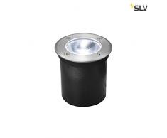 SLV ROCCI Lampe de sol ronde à LED en acier inoxydable 316, 4000K, IP67, 8,6 W, 8,6 W Argenté