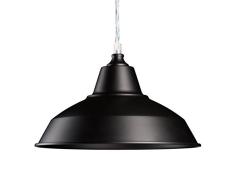 Relaxdays 10021090 Lampe Ã Suspension Industrie, Plafonnier Ã 1 Feu, Luminaire Suspendu en MÃ©tal HLP 118 x 27 x 27 cm, Noir, 40 W
