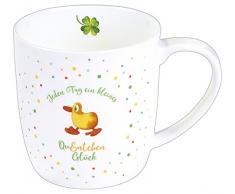 moses. quentchen de Tasse | Gobelet à Café en Porcelaine Fine Bone | avec Motif Canards Blanc 11 x 9 x 8,7 cm