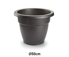 PLASTICFORTE Pot de Fleurs en Plastique Solide. Grande Anthracite