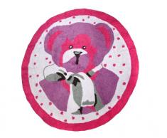 Aratextil Ours Tapis pour Enfant, Coton, Rose, 120Â x 160Â cm