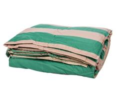 Soffim Rigato Plus Couette en Duvet (Version 1) 100% Polyester à Tenue Plumes 155 x 200 cm Verde/Ecru