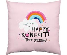 Happy Life 46256 Coussin en Coton Motif Maritime Bleu 40 x 40 cm, Coton Polyester, Rose, 40 cm x 40 cm