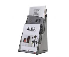 ALBA MESHPREZA4 N PrÃ©sentoir De Table, MÃ©tal Mesh, Noir, Moyen