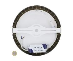 MAXILAMP Max180807 Plafonnier LED Rond Design 18W Silver Verre, Transparent