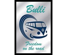 Empire merchandising 657626 pour volkswagen vW bulli freedom van miroir imprimé avec cadre en plastique-objet culte 20 x 30 cm