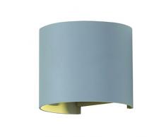 Lampe murale moderne grise ronde en bas V-TAC 6W 4000K lumière du jour - étanche - compatible avec les capteurs - Angle de faisceau réglable Corps noir pour couloirs extérieurs intérieurs Salon de jardin