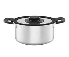 Fiskars Casserole avec couvercle, Capacité : 3 litres, Pour toutes les plaques de cuisson, Acier inoxydable/Plastique, à 22 cm, Functional Form, 1026577
