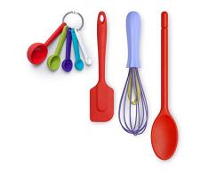 Zeal JSET41C Spatule, fouet, cuillÃ¨re traditionnelle et cuillÃ¨res Ã mesurer en silicone antiadhÃ©sif