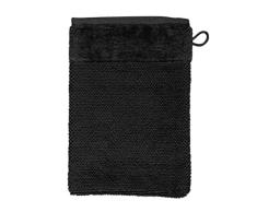 MÃVE Bamboo Luxe Gant de Toilette 15 x 20 cm, FabriquÃ© en Allemagne, 60% coton / 40% viscose en pulpe de bambou, Black (Noir)
