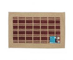 JVL Treviso Soutenu Paillasson Lavable en Machine, PolypropylÃ¨ne/Latex, Beige/Rouge, 50Â x 80Â x 1.2Â cm