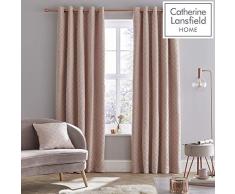 Catherine Lansfield - Rideaux à Oeillets Chelsea - texturé/tissé - Naturel - 229 x 229 cm