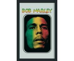 Empire 538185 Miroir imprimé bob Marley Visage avec Cadre en Plastique façon Bois 20 x 30 cm