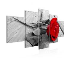 Tableau decoration murale Fleurs Roses - XXL Impression sur Toile Salon Appartment 5 Parties - prÃªt Ã accrocher - 204453a
