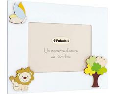 Fabula Cadre de Table laquÃ© avec Applications en Bois Naturel Â« ForÃªt marchante Â» pour Photo 10 x 15 cm Horizontale, Multicolore, 10 x 15 cm