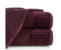 Eurofirany Lot de 6 Serviettes de Toilette en Coton éponge Doux et Soyeux Motif Bordeaux 30 x 50 cm