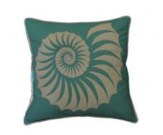 AM Home Feather Insert matelassÃ© Trochus Oreiller avec Perles, Coton, Aqua, Queen