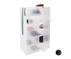 Relaxdays 10024519_49 Meuble chaussures plastique XXL étagère 6 casiers système plug-in 24 paires 94 x 61,5 x 31,5 cm, blanc