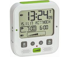 TFA-Dostmann Boom Haute Performance Radio réveil avec vibreur, Plastique, Blanc, 11 x 6 x 12 cm