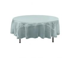 La Nappe Ronde en Lin Voilage en Organza Miroir, Polyester, Bleu bébé, Rideaux