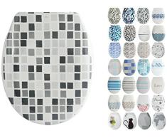 MSV Abattant WC, Gris, 45.5 x 37 x 5 cm, 34 pièces