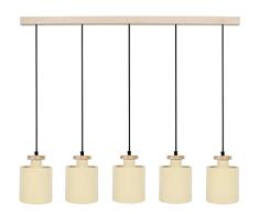 Tosel 21049 Lustre 5 LumiÃ¨res, Acier, E27, 40 W, Gris, 30 x 90 cm