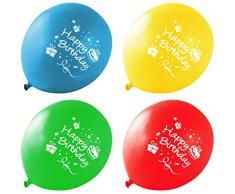 Fackelmann 8 Ballons du Bon Anniversaire Plastique Multicolore