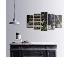 Bonamaison Décoration Murale Ensemble de 5 Impression sur Toile, Dimensions: 100 x 60 Cm - Conçu et fabriqué en Turquie