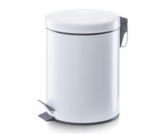 Zeller 18700 Poubelle à pédale en métal blanc, 20,5 x 28 cm