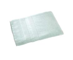 iDesign Serviette de Bain, Grand Drap de Bain en Coton avec Un Joli détail tissé pour la Douche, Serviette de Toilette Douce pour Baignoire, Douche ou Sauna, Bleu Clair
