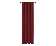 Deconovo Rideau Occultant Cuisine Anti Chaleur Ã Oeillet IntÃ©rieur Chambre de Porte FenÃªtre Salon Moderne Balcon Isolant Thermique 1 Pcs, Tissu, Rouge, 140x175cm