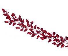 Festive Productions Guirlande de Houx Ã Paillettes 180Â cm, Plastique, Christmas Red, 180 x 16 x 16 cm