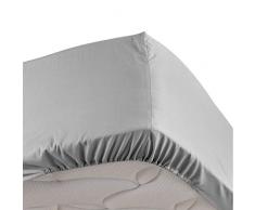 douceur dintÃ©rieur Percaline DRAP HOUSSE 2 PERSONNES, Gris, 180 x 200 CM