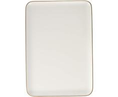 Une domo Pv-liv-1193Â Point-Virgule rectangulaire Plateau de service Blanc 33Â x 23Â cm, bois, marron