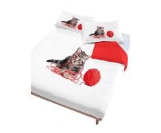 Italian Bed Linen Rosso Un lit de 80/95 (150 x 200 cm-) 52 x 82 cm