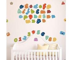 Walplus Ãducatif Alphabet & Chiffres & Formes Amovible Auto-AdhÃ©sif Mural Murals CrÃ¨che Maison Bureau, DÃ©coration 68 X 64 CM