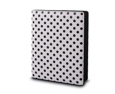 Rayher Hobby Agenda A5, créatif Agenda avec Rail de Bague 3 Anneaux et registre, année Calendrier, Similicuir, WeiÃ/Schwarze Punkte, 24 x 20 x 4,2 cm