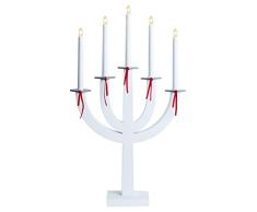 Star 218-71 Ellie Chandelier 5 LumiÃ¨res Bois Blanc/NÅuds Rouges 66 x 37 cm