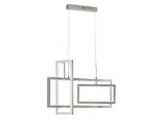 WOFI Lampe dintérieur, salle de séjour, suspension suspendue, lampe suspendue, lampe suspendue, nickel, intensité variable, moderne, plastique 82 W mat