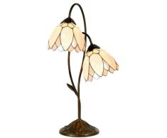 Lumilamp Tiffany Lampe de Table Buro Verre 33 x 61 cm