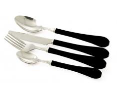 Villa DEste Home Tivoli Set de 24 Couverts Goccia, Noirs