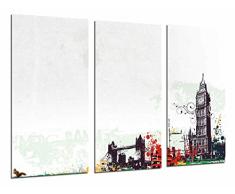 Tableau Moderne Photographique, Impression sur bois, Ville de Londres, Londres, Big Ben, Fond blanc, 97 x 62 cm, ref. 26834