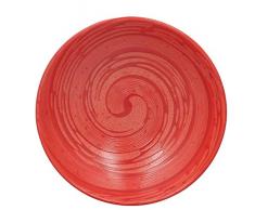 TheKitchenette 2614270 Lot de 4 Assiettes Creuses en Grès, grés, Rouge, 20 x 20 x 3 (cm)