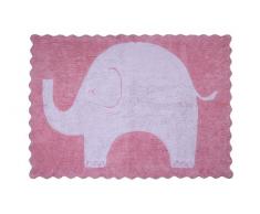 Aratextil Elefantito Tapis Enfant, Coton, Rose, 120Â x 160Â cm