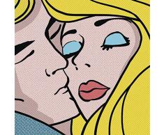 Scenolia Tableau Verre Acrylique Kiss ME Again 60 x 60 cm | DÃ©coration Murale Design Fait en France