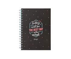 Mr Wonderful WOA09985EN Cahier A5-Today Will be Best Day of The Week, Multicolore, Unique