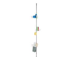 Relaxdays EtagÃ¨re de douche tÃ©lescopique, Angle, 3 Niveaux, Plastique, Acier inox, Salle de bains, Baignoire, ArgentÃ©
