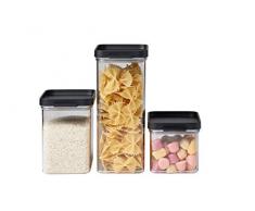 Rosti Mepal 106400040400 Set de boîte de Rangement Omnia 3 Pièces-Black, Plastique, 0 mm