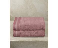De Witte Lietaer Contessa Lot de 2 draps de Douche, Coton, Rose Blossom, 70x140 cm