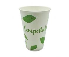 Tecnopacking VAPABI000008 Vase compostable Plat, laminÃ©, Blanc, 90 mm